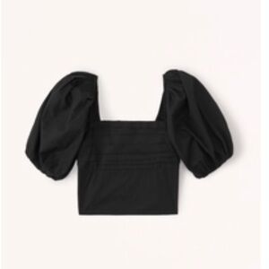 Women's Puff Sleeve Poplin Squareneck Top